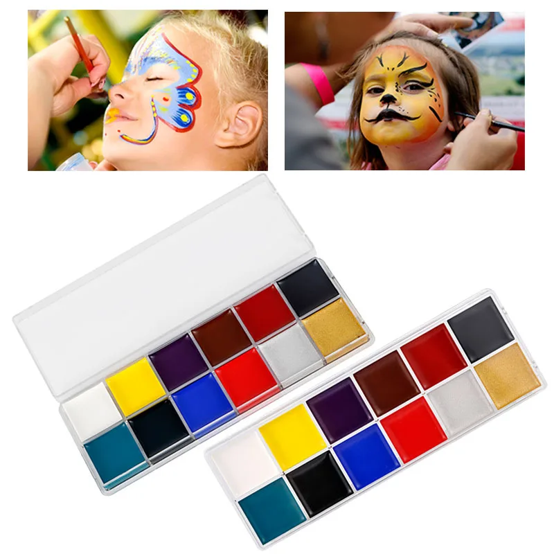 

12 Color Water Soluble Oil Color Face Color Body Art Painting Halloween Party Face Color Pigment Fluorescent Stage Makeup