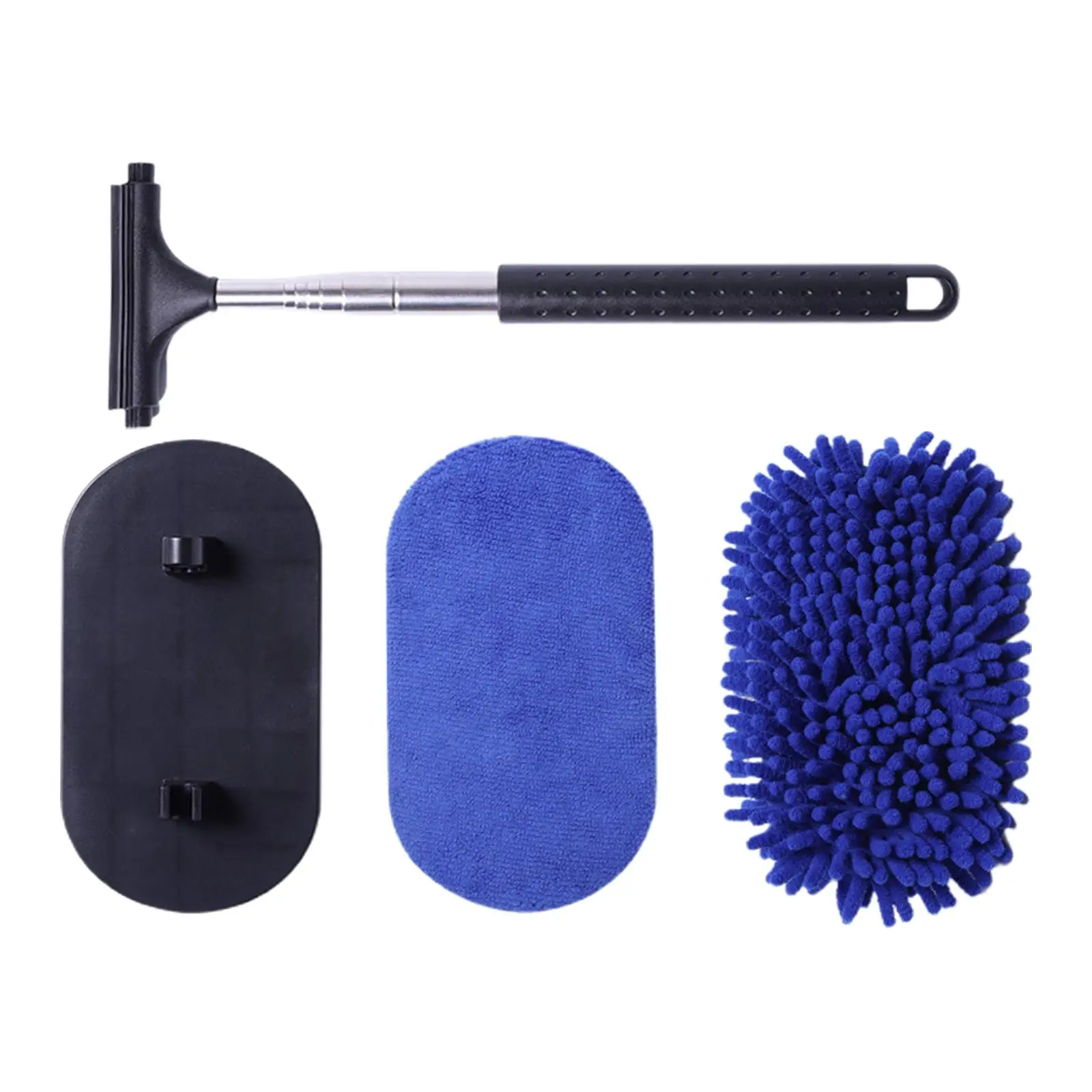 Car Wash Brush, Windshield Cleaner Wand, Glass Cleaning Mop Kit, Handle  Cleaner Tool with Spray Bottle for Car Window, Blue, for Gift 