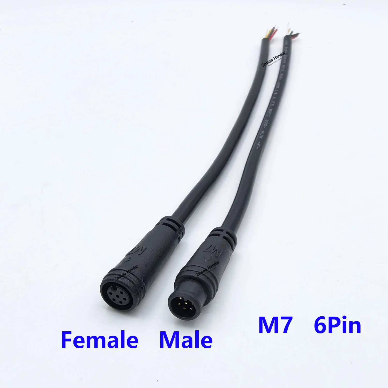 전기 자전거 버트 조인트 플러그 와이어링 라인 스쿠터 브레이크 케이블 신호 연결 센서, M7 2 3 4 5 6 핀 테일 케이블, 20cm, 10 개