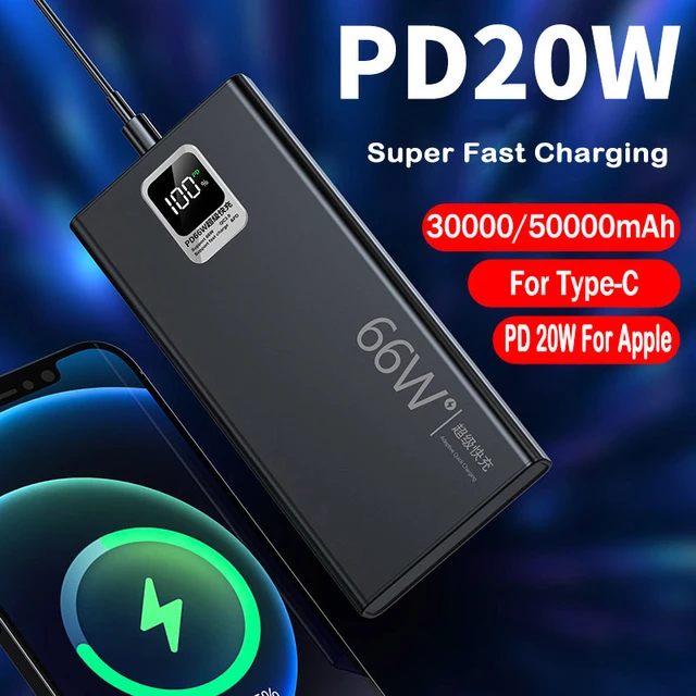 Power Bank 50000mAh High Capacity USB Fast Charging Portable Power Supply  with 3 Outputs and 3 Inputs and LCD Display - AliExpress