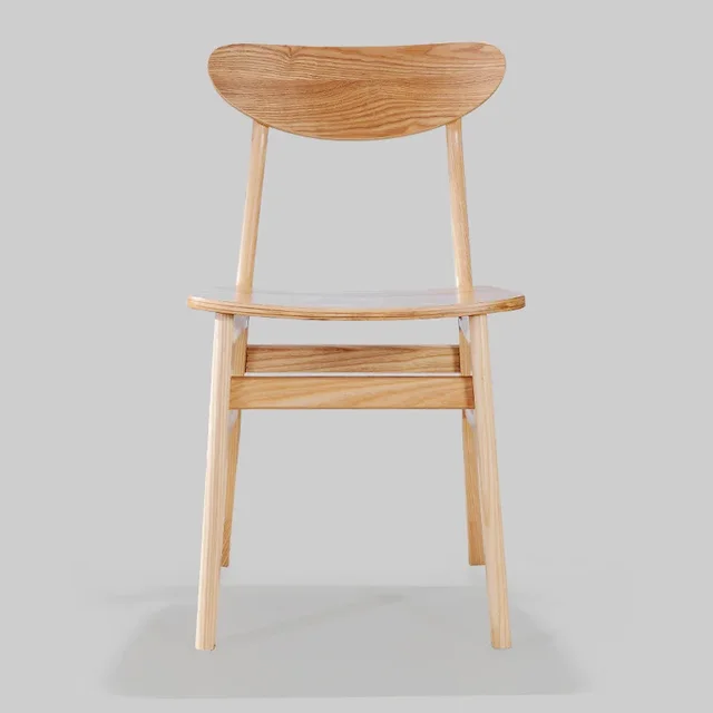 The product can be customized. Nordic wind log home dining chair modern backrest solid wood potato chip stool commercial 4