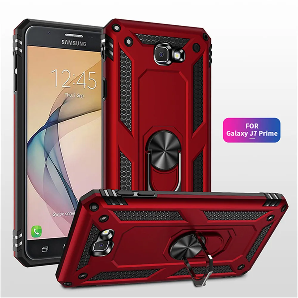 Leather Casing Hp J7 Prime Galaxy J7 Prime Shockproof KickStand