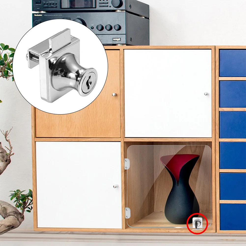 Safety Lock Cabinet Lock Single Double Showcase 5~8mm Anti-theft Cold Rolled Steel Display Cabinet Rust Prevention