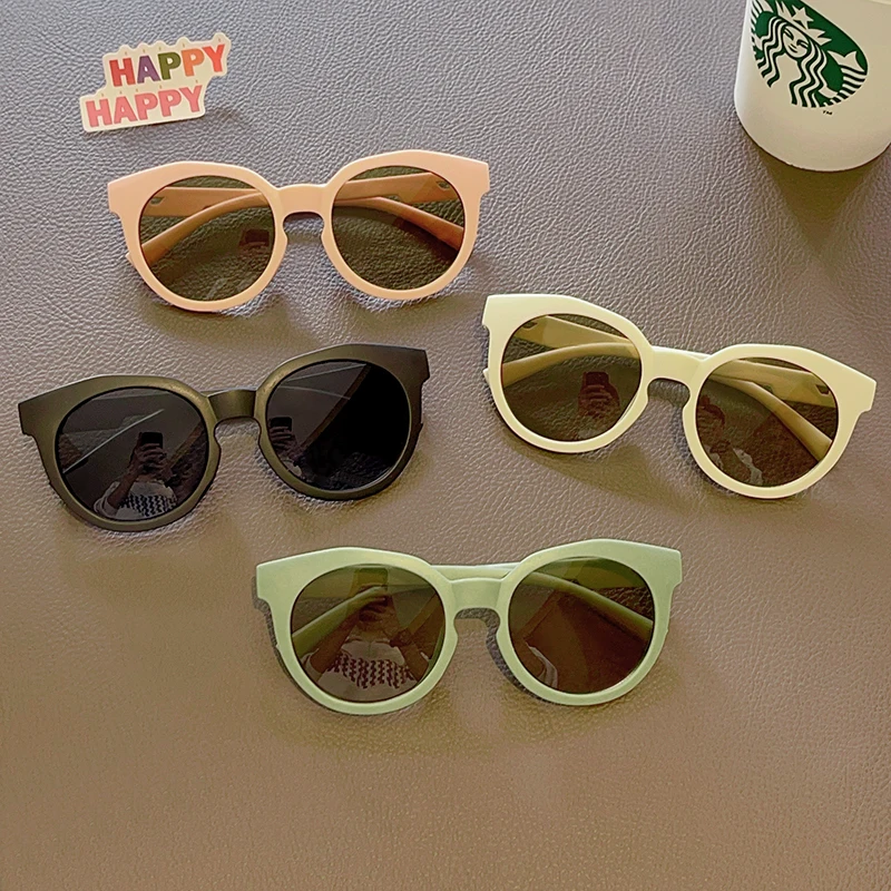 Kids Checker Panel Round Sunglasses 5