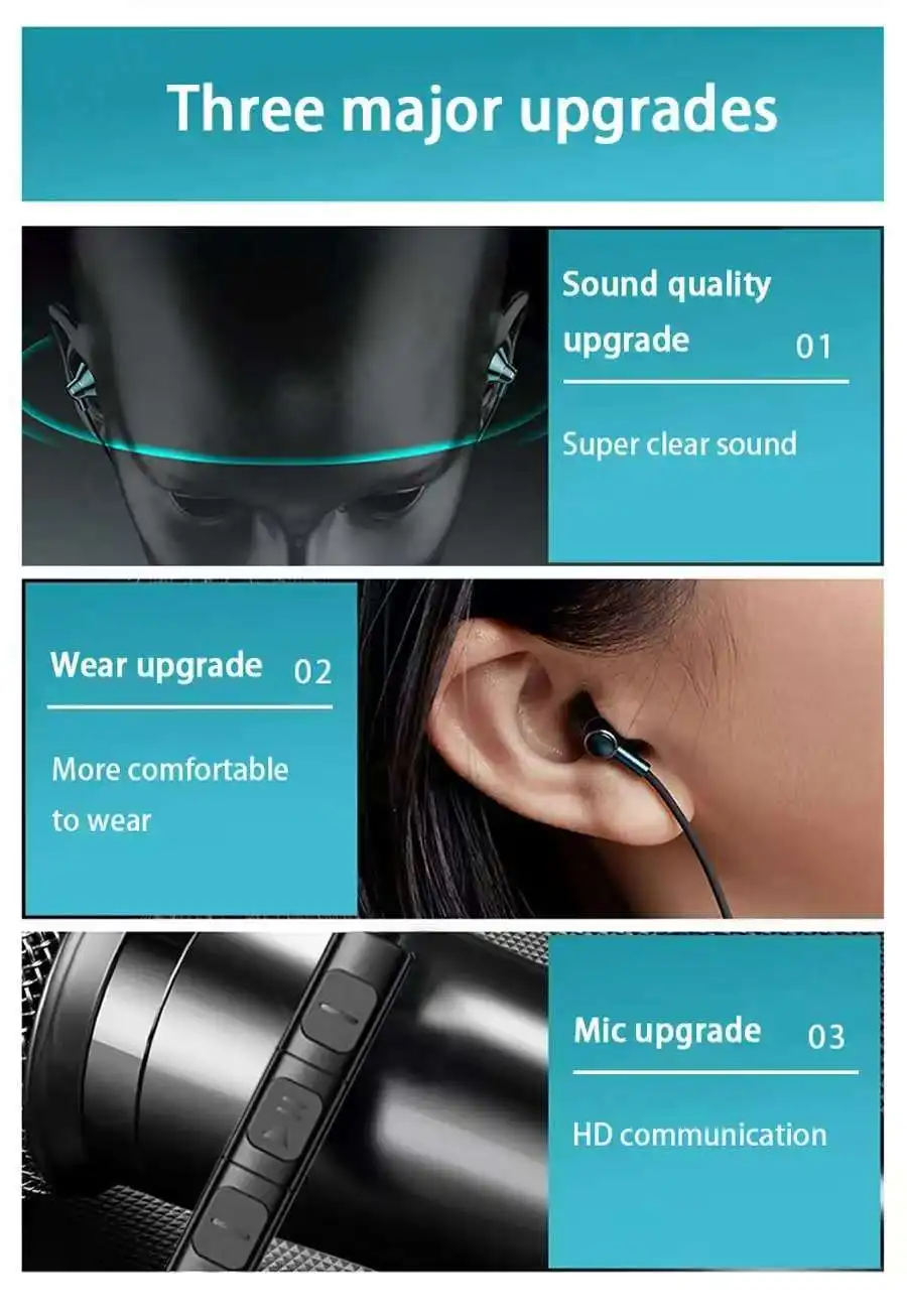 9D Bass Stereo Headphones with Mic - Type C  35mm Earbuds for iPhone  Samsung Galaxy
