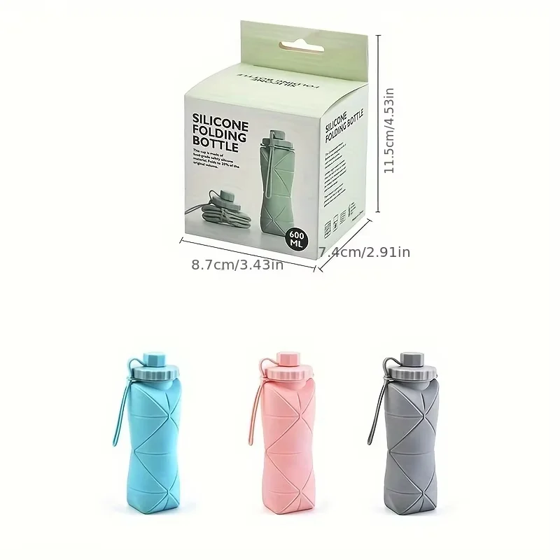 Sports Water Bottle Silicone Folding Portable Scalable Outdoor Travel Water Cup