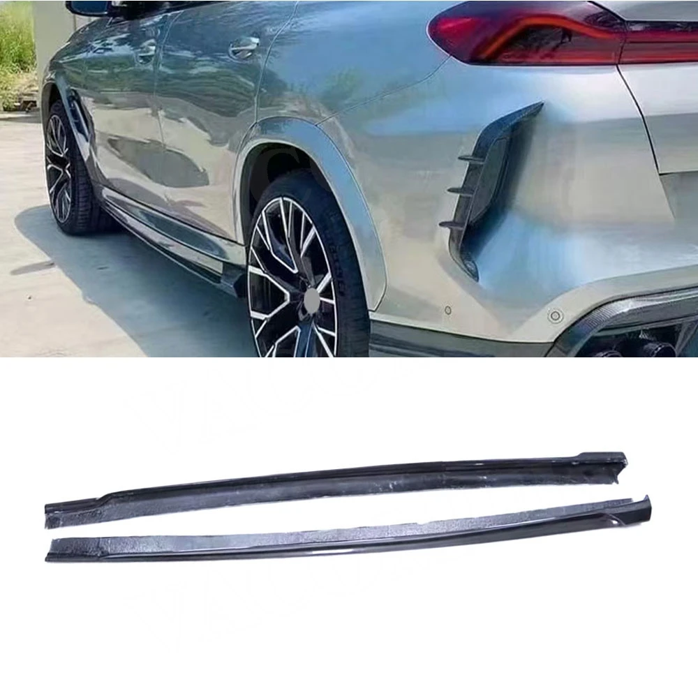 

Carbon Fiber Side Skirts Extension Lip Splitters Side Aprons Spoiler Auto Tuning For BMW F96 X6 2019-2022 FRP Black Accessories