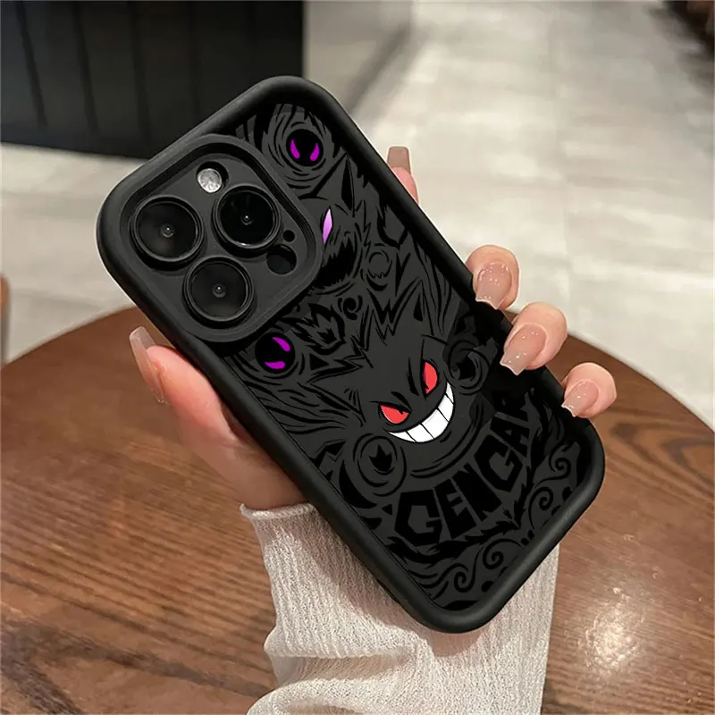 thumbnail image 1 of Gengar-funda de Pokémon para teléfono móvil, carcasa trasera a prueba de golpes para iPhone 16, 15, 14, 13, 12 Mini, 11 Pro Max, 16 Plus, X, XS, 15Pro, 1 of 5