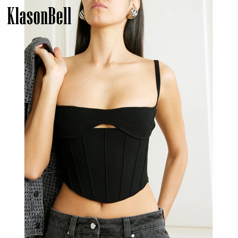 klasonbell-camisole-slim-en-arete-de-poisson-evidee-pour-femme-haut-court-polyvalent-bretelles-spaghetti-noires-sexy-mode-fille-chaude-523