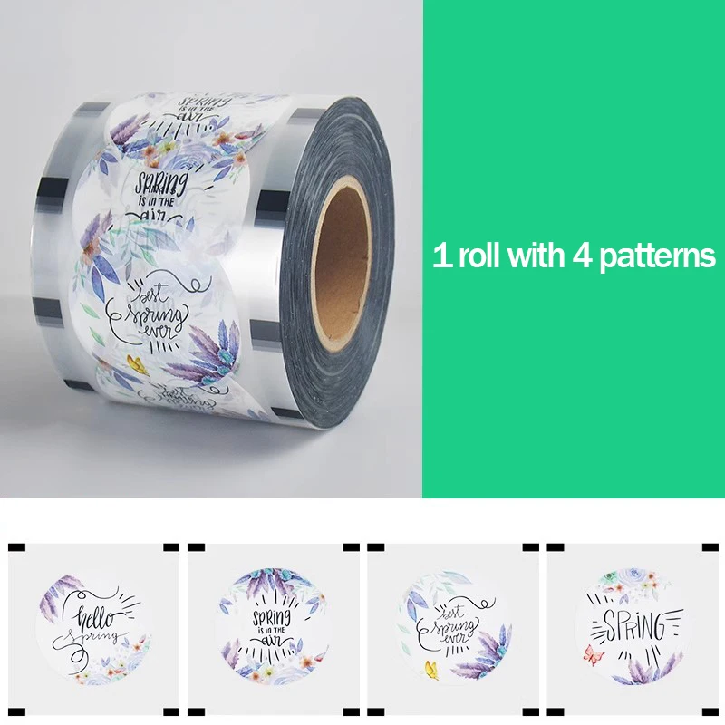 3000 Sheets/roll Milk Tea Cup Sealing Film 90/95 Caliber Juice Sealing Film Paper Plastic Dual-use Disposable Sealing Film 6