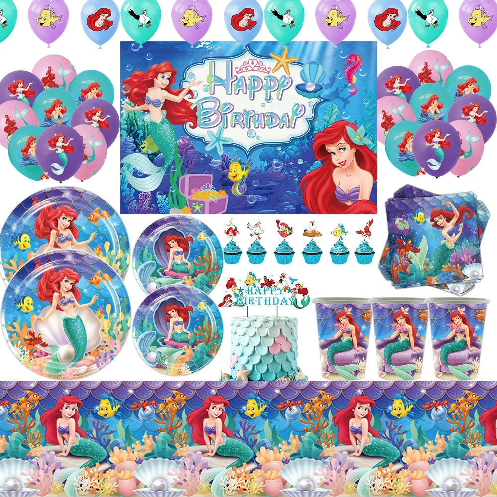 TheLittleMermaidArielPrincessGirlsBirthdayPartyDecorations