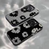Black Flower Luxury D-Denims T-Tears Phone Case For iPhone 16 15 14 13 12 11 mini Pro Max X XR 8 Plus Anti Fall Matte Back Cover 5