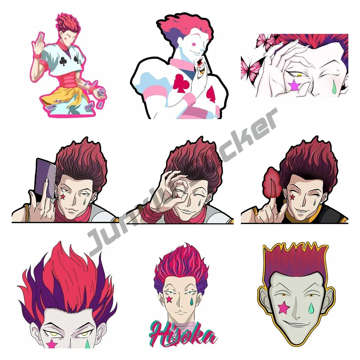 

Hisoka Peek Car Sticker Anime Vinyl Chibi Big Head Series Trunk Decal JDM Graffiti Motorcycle StickerHisoka Hxh Stickers