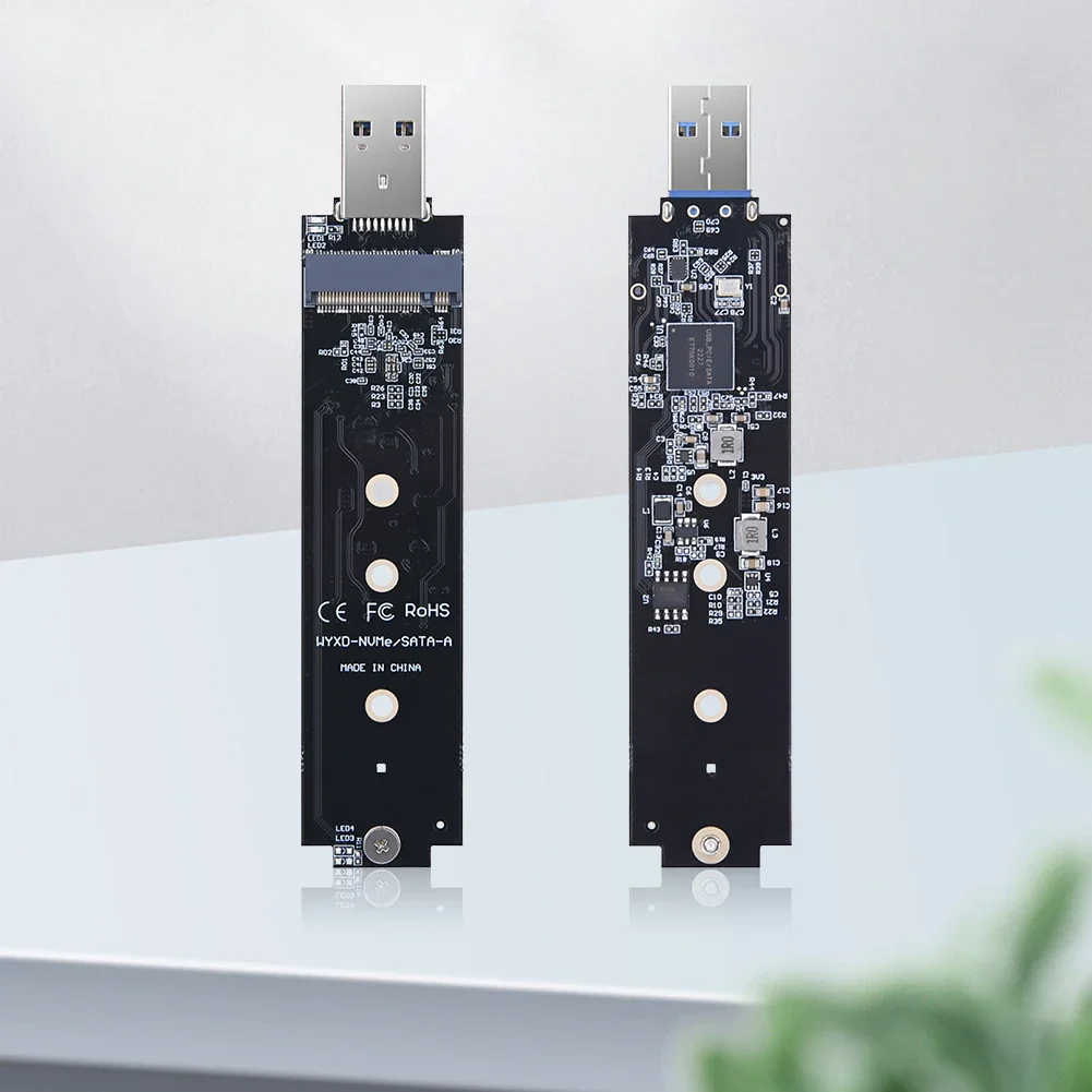High-Speed Dual Protocol NVMe/SATA M.2 SSD USB Adapter, 10Gbps Transfer, Supports Up to 2TB