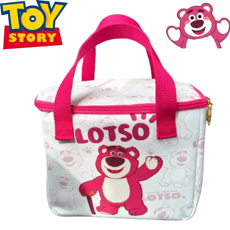 

Сумка для ланча MINISO Disney Lotso, бэнто-тоут, холщовые студенческие пакеты для пикника, рабочий рюкзак, вместительные праздничные подарки