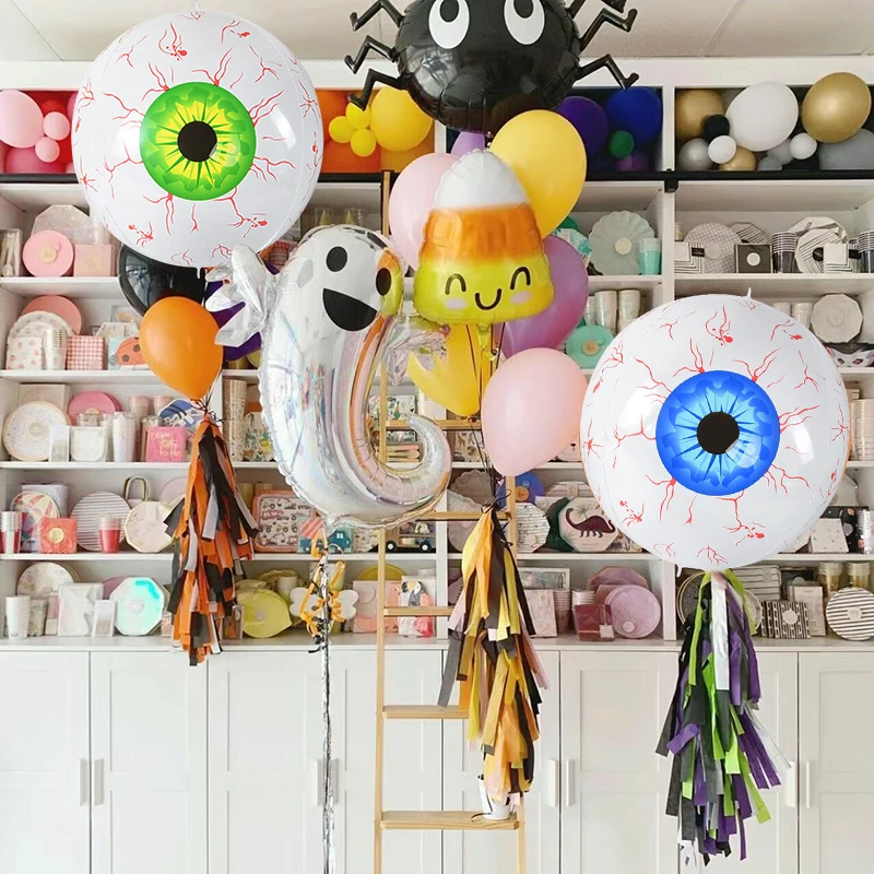 3 Stück Halloween-Schlauchboote, Augapfel-Dekorationen, blutunterlaufene Augäpfel, für drinnen und draußen und im Garten, Halloween-Dekorationen, Festival-Dekoration – Detail 9