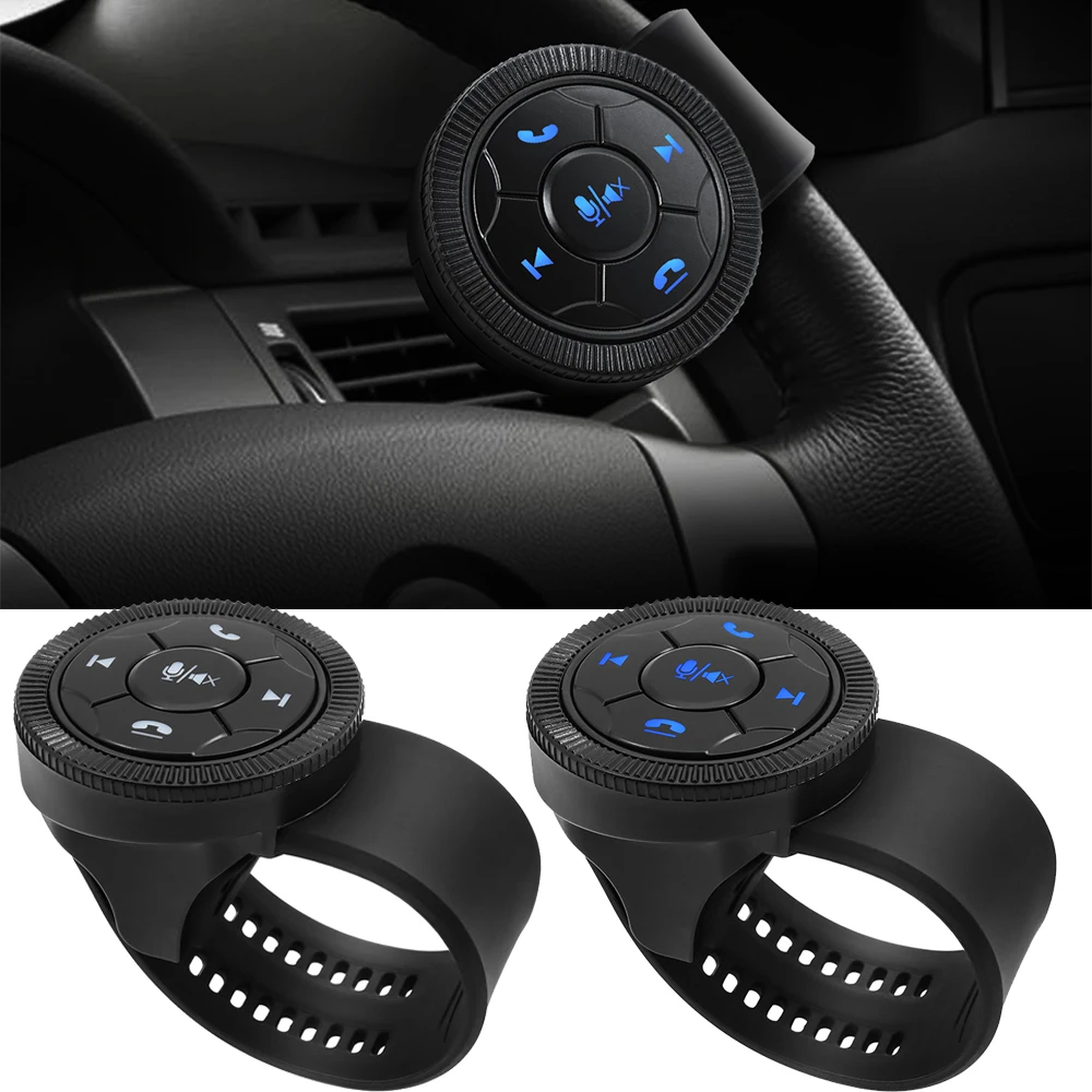 Wireless Car Steering Wheel Control Button Car Motorcycle Steering Wheel Controller Phone Media Button Remote Customize Button