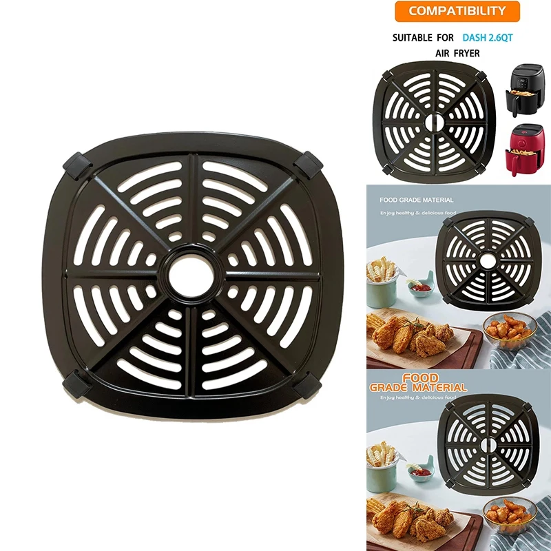 Air Fryer Accessories Air Fryer Baking Tray Air Fryer Grill Crisper Tray For Dash 2.6QT Tasti-Crisp Digital Air Fryer With Rubber Feet