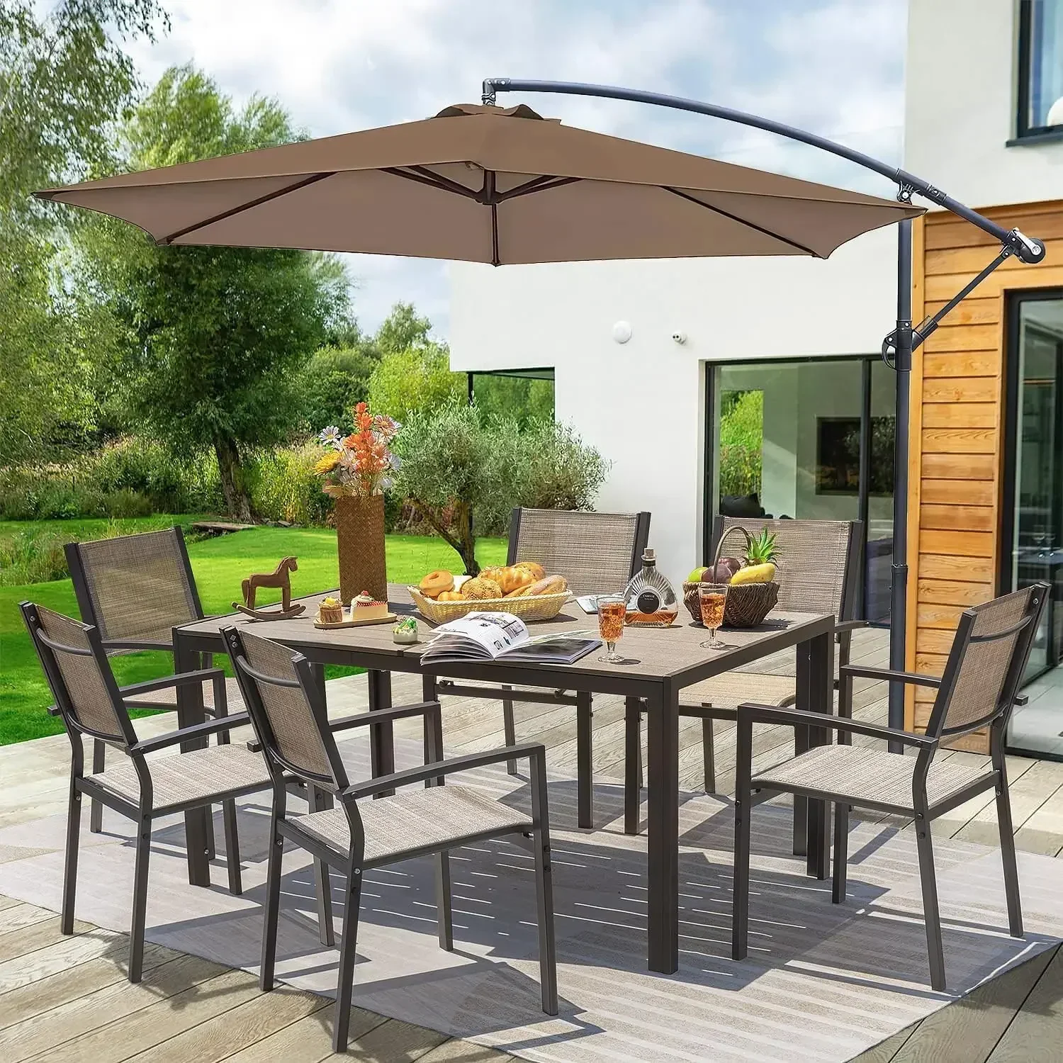 7 Piece Outdoor Patio Dining Set 5