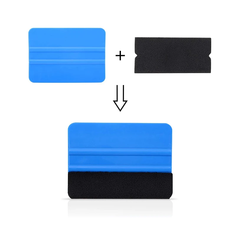 30/20/10Pcs Squeegee Felt Fabric Cloth for 10cm Card Squeegees Car Wrap No Scratch Scraper Spare Edge Cloth Window Tint Tools 4
