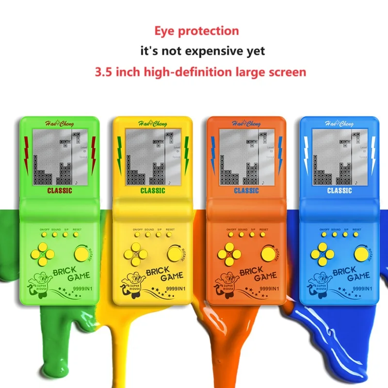 Russian Blocks Game Portable Handheld Gaming Console Boxed Gift Nostalgic For Children 80s Vintage Light Up Toy_voghion.com