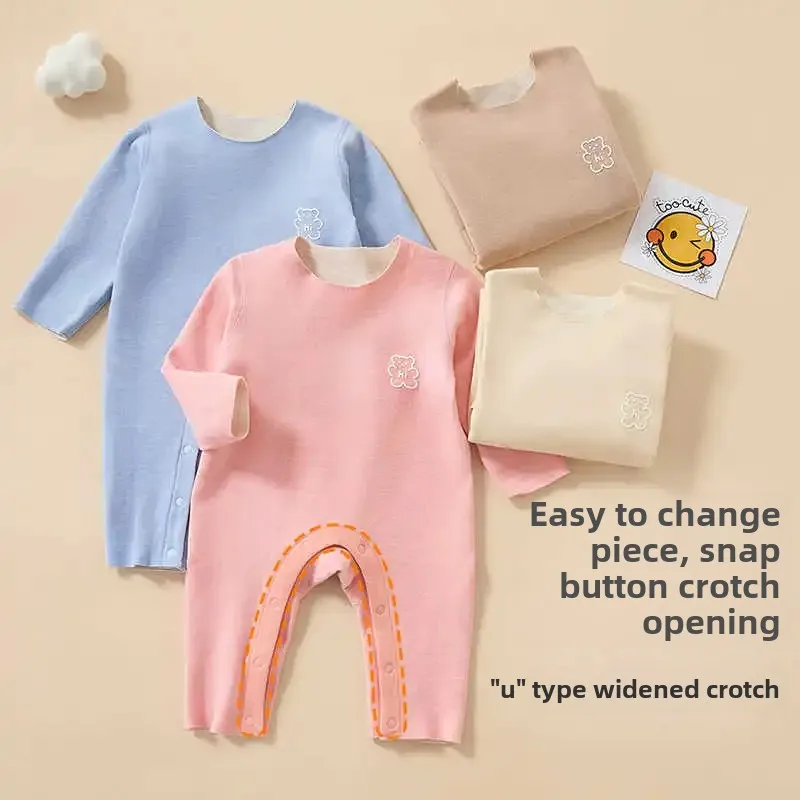 Baby Romper Suit Boys Warmth Sleepwear Underwear Spring Autumn Winter Newborn Clothes Children's Bottom Pajamas Baby Clothes