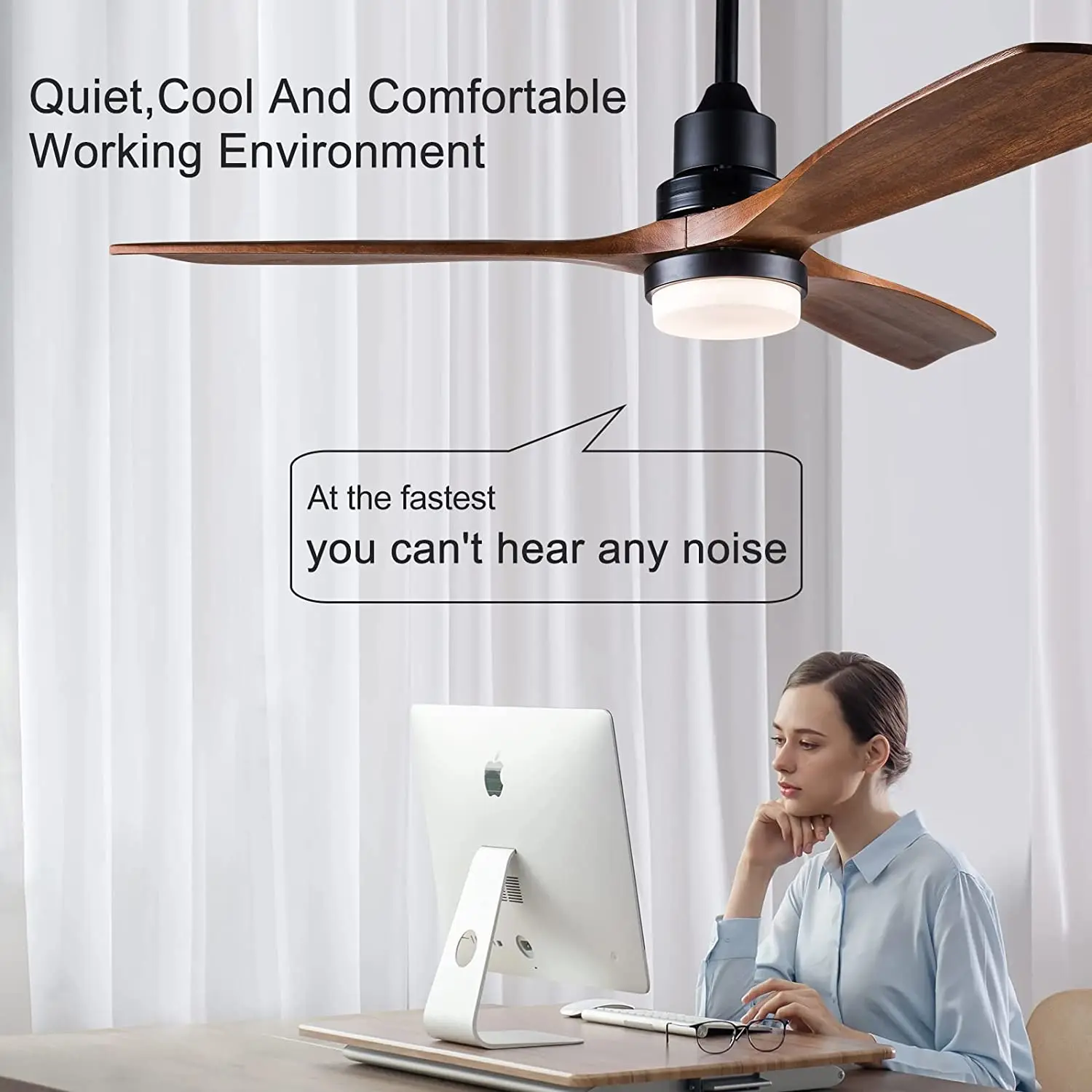 Industrial Ceiling Fans with Lights Remote Control Indoor Outdoor Wood Ceiling Fan with 3 Blade For Patio Living Room Bedroom