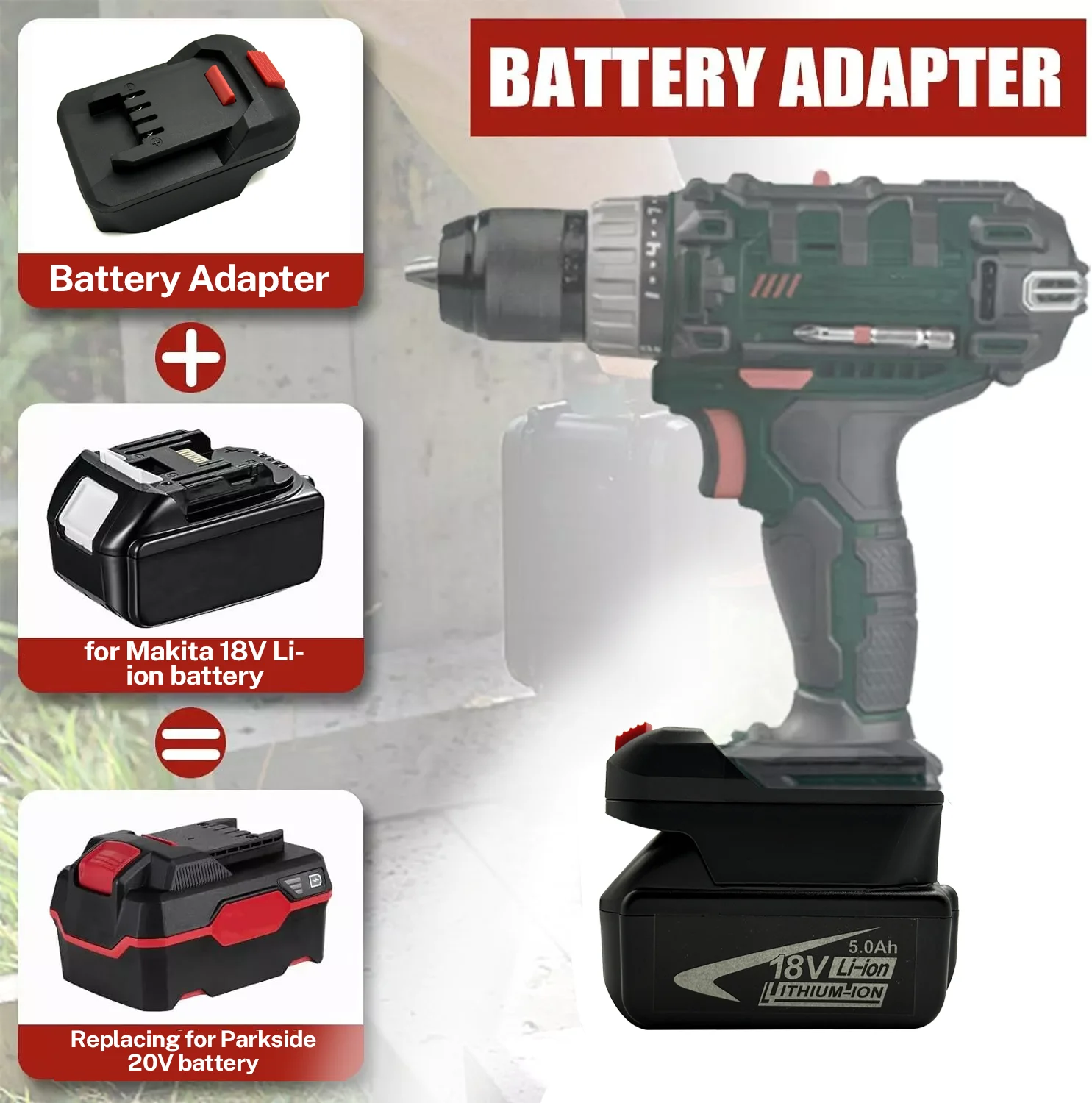 NEW For Makita 18V Li-ion Battery Convert to for Lidl Parkside X20V Battery Powe