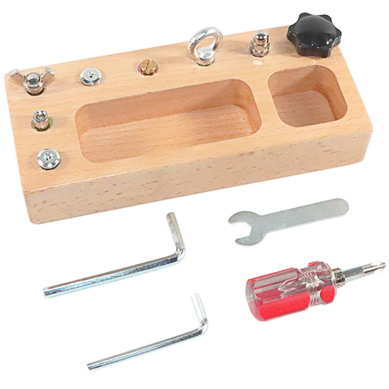 Montessori Materials Screw Board Life Skills Learning Activity Toys For Children 3 Year Olds Educational Wood Toys For Children