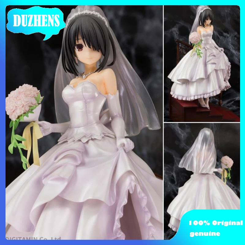 

100% оригинал: DATE A LIVE Tokisaki Kurumi белое свадебное платье 26 см ПВХ фигура аниме модель игрушки фигурка кукла подарок