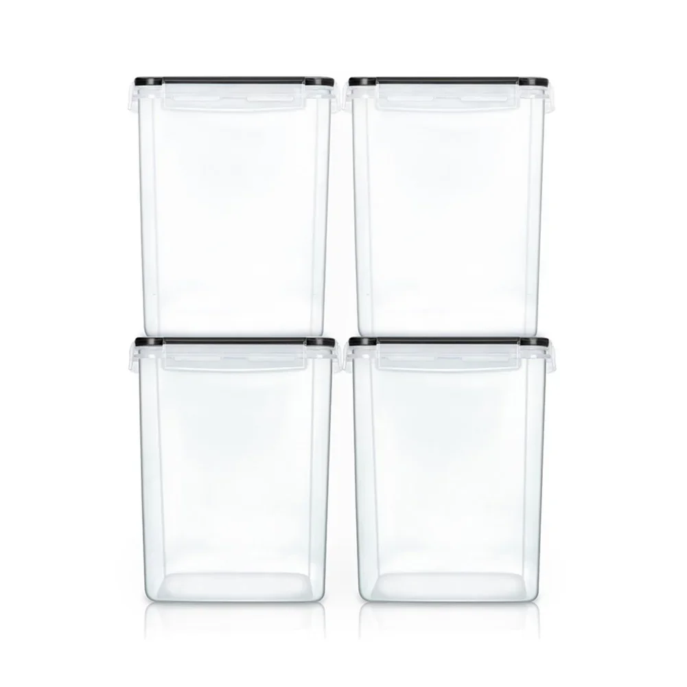 Airtight Food Storage Jars Extra Large Capacity 5 2L Stackable ABS Plastic Lid Perfect For Kitchen Organization