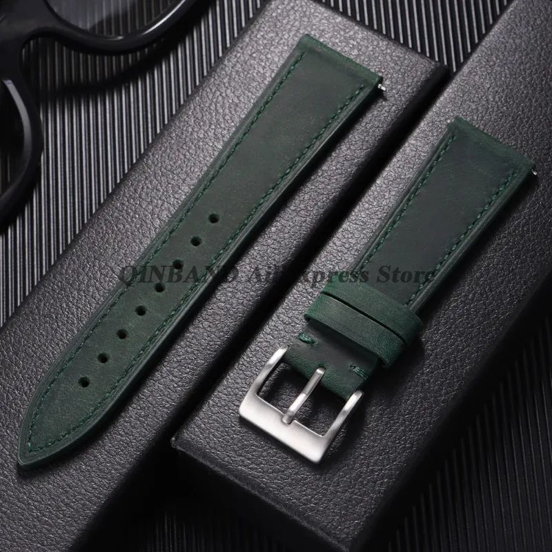 Vintage Retro Calfskin Leather Quick Release Watch Band - Universal