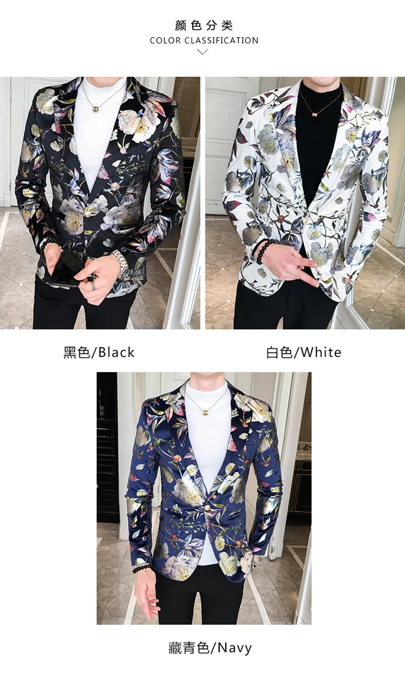 sport coat Masculino Terno Flower Blazer Men New Pattern Suit Jacket Business Causal 2022 Men Slim Fit Blazers Wedding Party Prom Blazer blazer suit