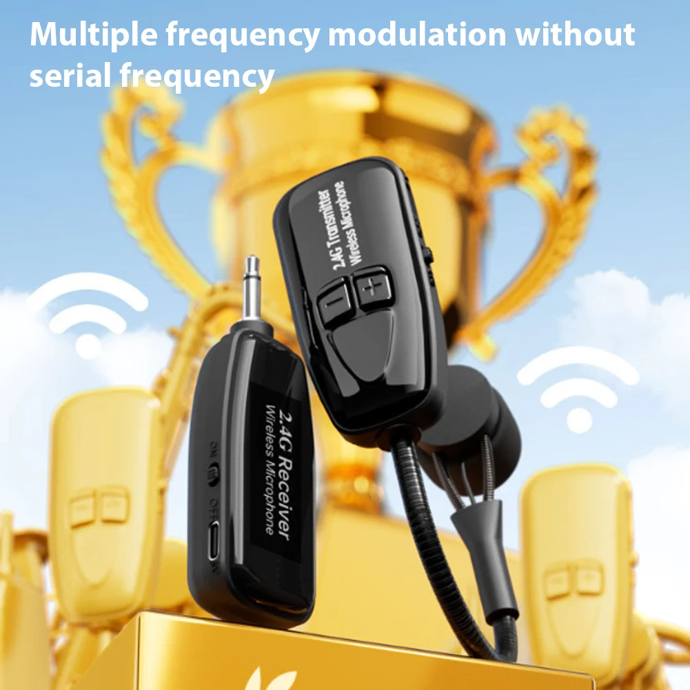 2.4G 무선 클립온 라펠 콘덴서 마이크, 30m 범위 악기 마이크, 트럼펫, 트럼본에 적합