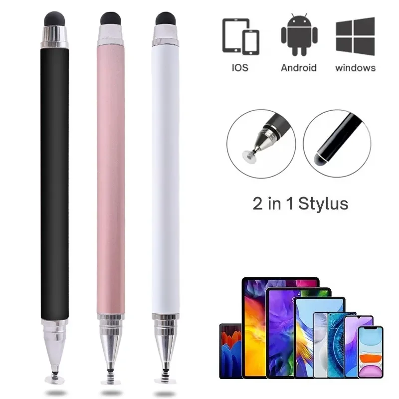 Smart Tablet Phone Universal 2 In 1 Capacitive Stylus Pen Drawing Pens for iPhone/iPad/Android All Capacitive Touch Screens Stylus Pen Ipad Stylus Touch Screen Stylus