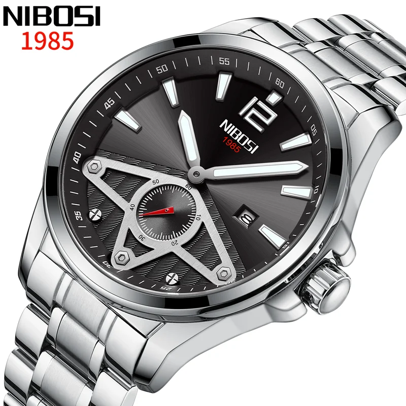 Nibosi Orologi Da Polso Per Uomo Top Brand Orologio Da Uomo In Acciaio Inossidabile Orologi Impermeabili Orologio Da Polso Business Orologio Al Quarzo