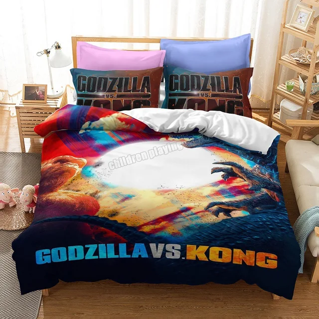 Godzilla vs. King Kong Duvet Cover for Household Winter Warmth Thick Bedding Set Bedroom Set Twin Queen King Duvet Cover gift 2