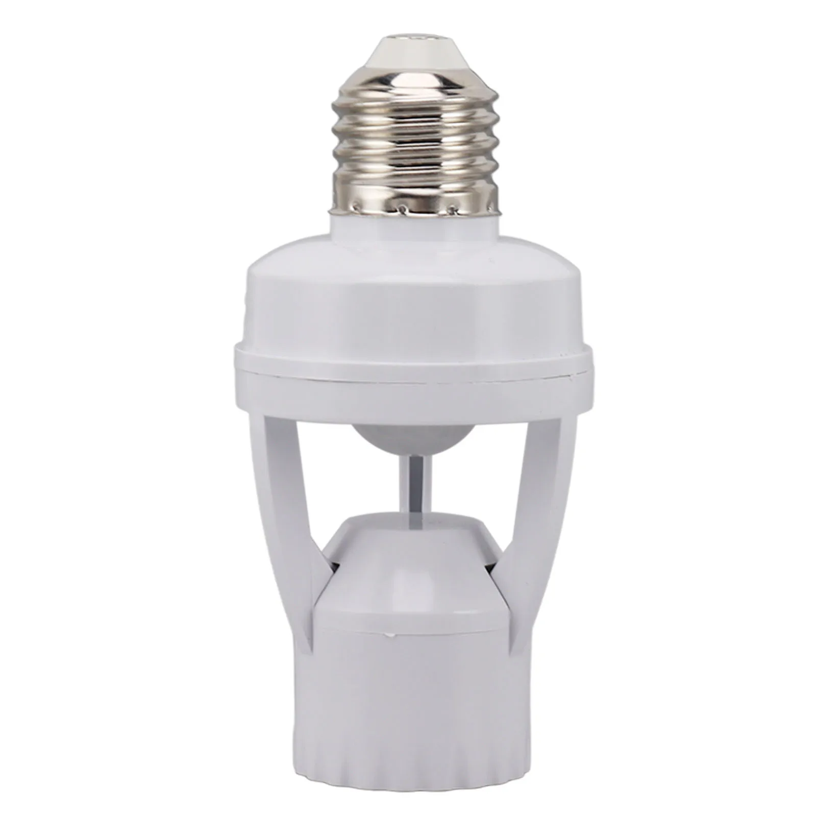 PIR Motion E27 Screw Bulb Adapter 100-240V Adjustable ABS Motion Sensor Light Socket Auto On Off Easy To Install for Basement