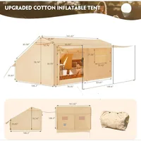 Large Inflatable Camping Tent,with Pump, Waterproof Windproof, Family Tent with Balcony, and Chimney Opening,Outdoor Party Tent 2