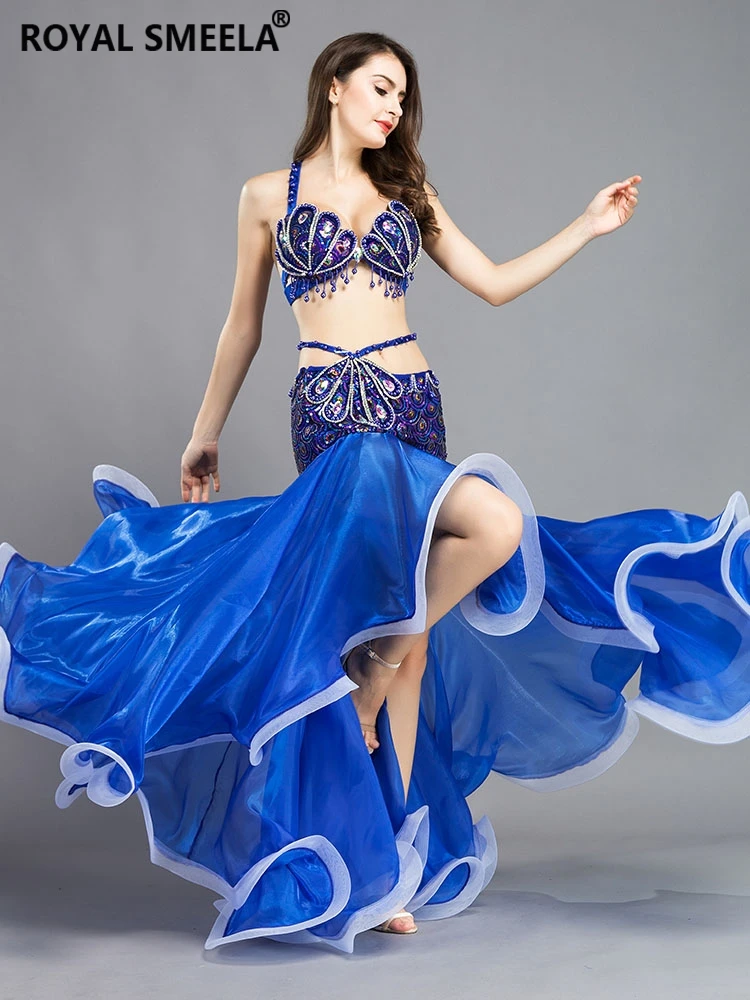 2023 New High-end Dance Performance Women Dancewear Belly Dance Costume Bra&skirt 2pcs Set Stage Dance Clothing 8808