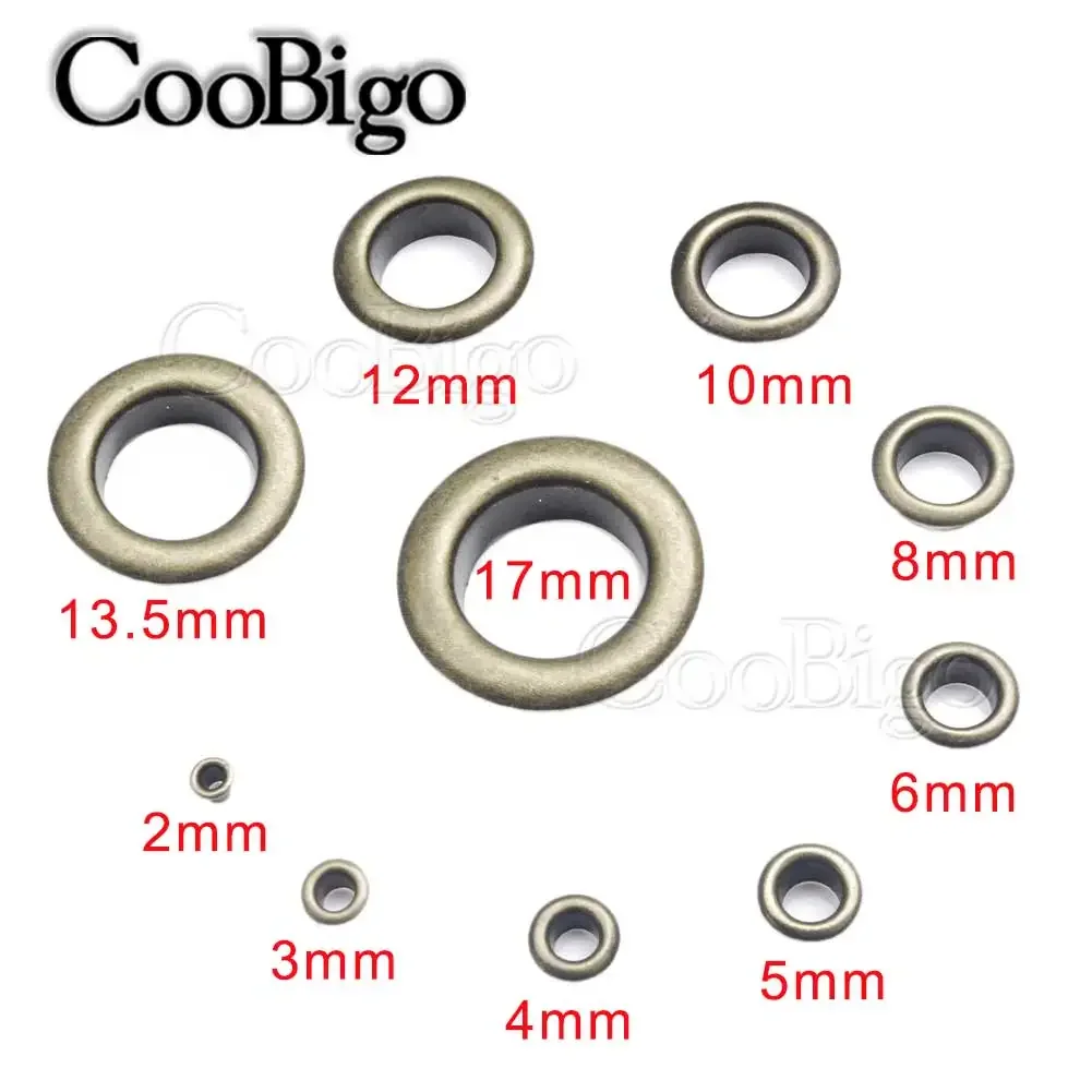 100sets Eyelet Grommet Ring Kit Metal Eyelets Leather Repair Grommets Round Eye Rings for Shoes Bag Clothing Leathercraft Belt Accessory