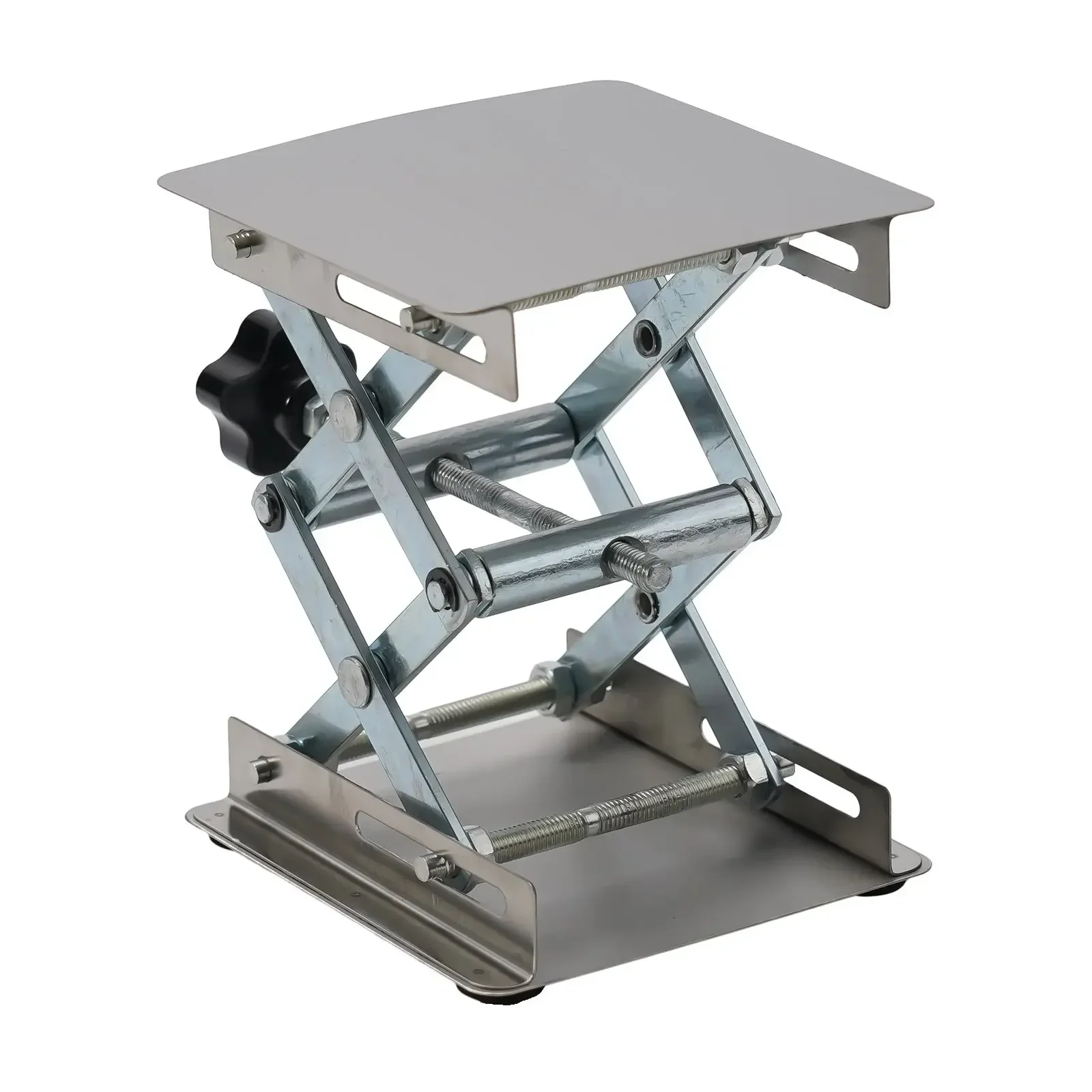 1pc 100x100x(45-150)mm Adjustable Lifting Table Stainless Steel Woodworking Laboratory Manual Stand Lift Table Strong Durable