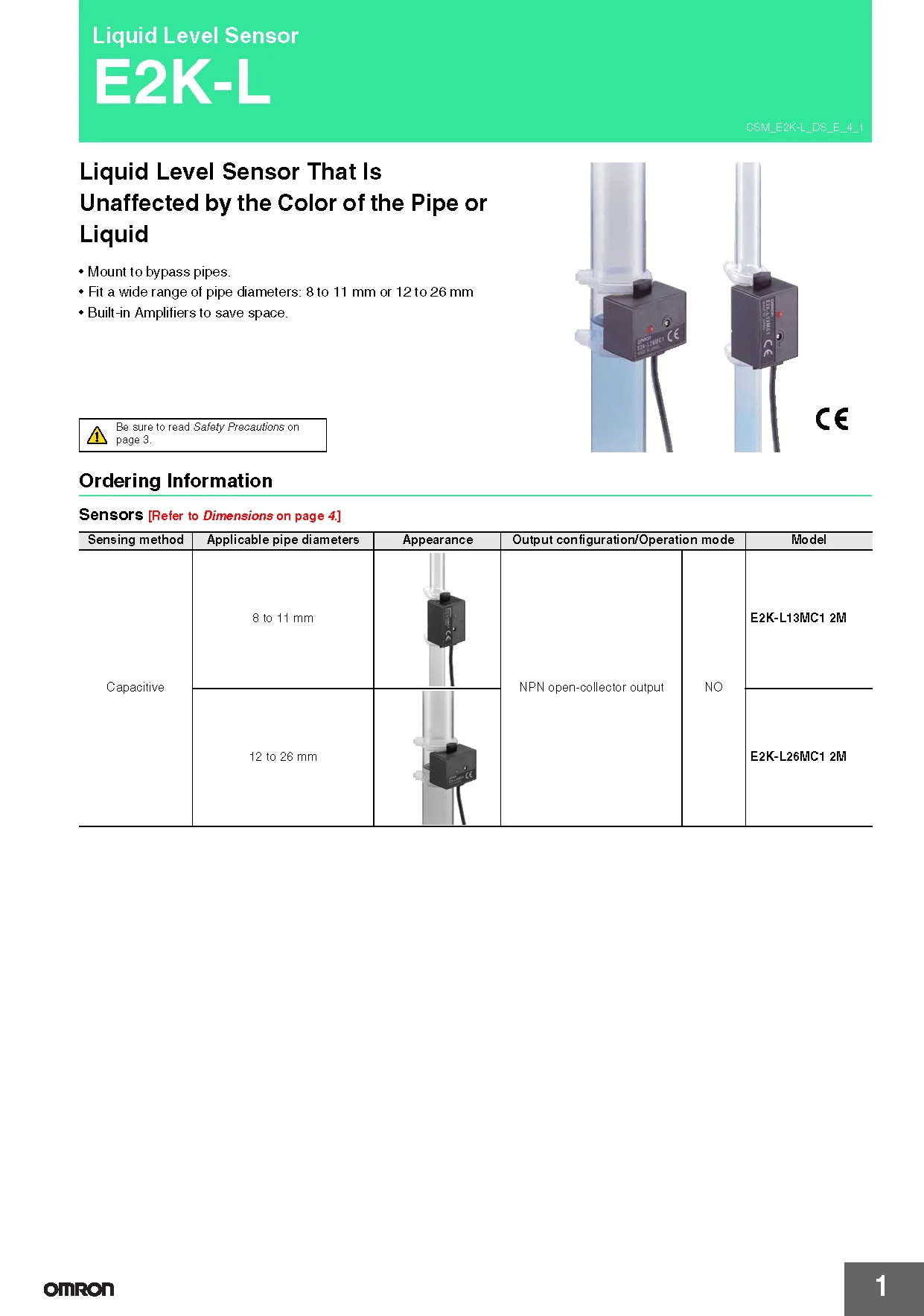 OMRON Flüssigkeitsstandsensor E2K-Serie E2K-F10MC1 E2K-C25ME1 -L26MC1 -F10MC2 für Industrielle Anwendungen Neu Authentisch Original – Detail 1