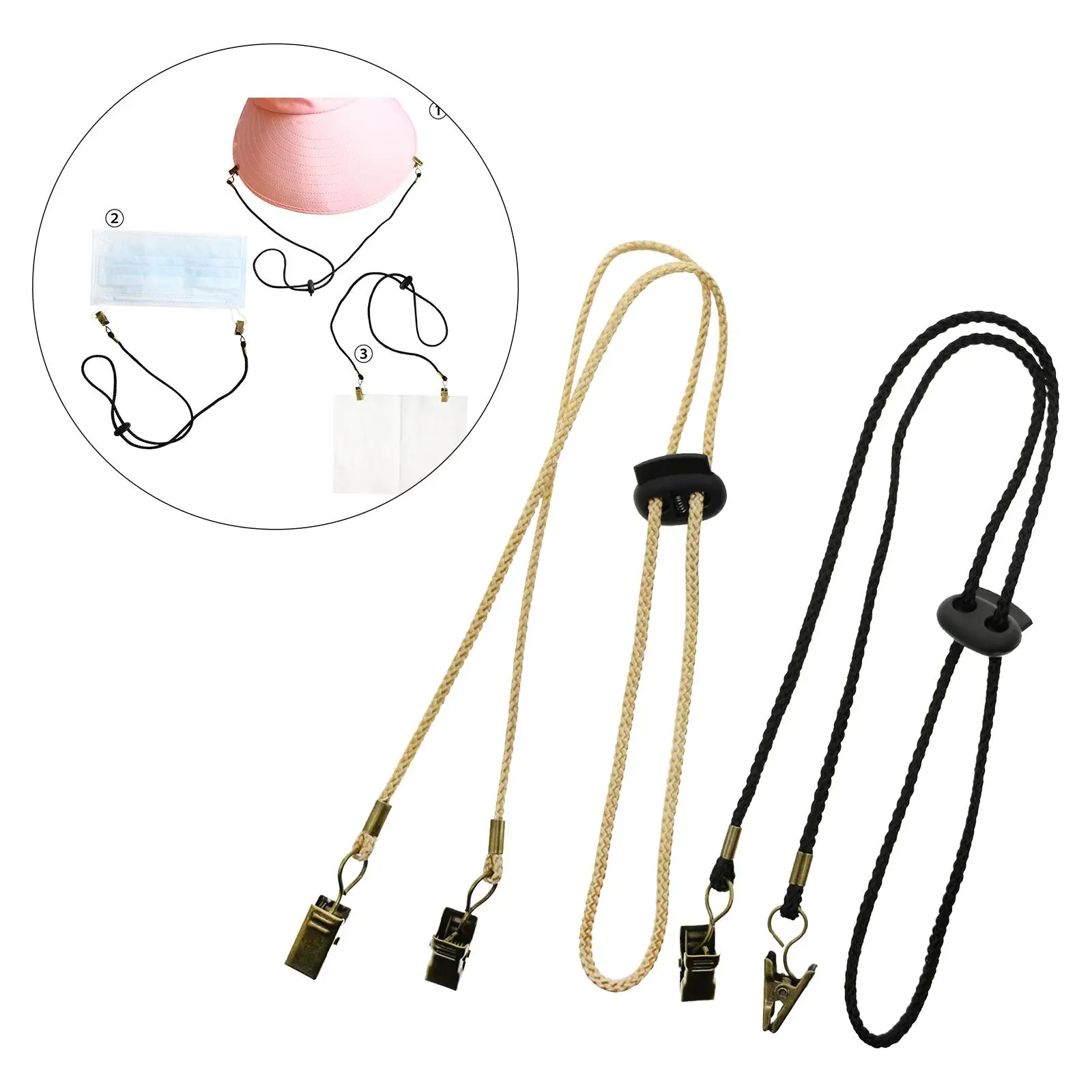 Napkin Clip Practical Napkin Holder Lanyard Neck Strap Portable Bib Holder Clip Elderly Adult Baby Cafes Home Travel