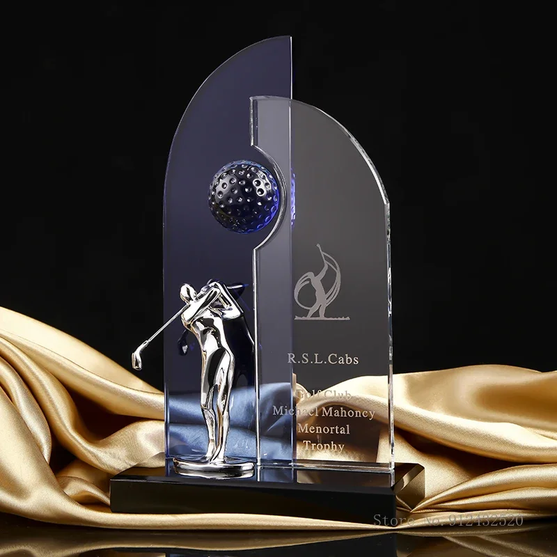 Customization Crystal Trophy for Home Decorations, Golf Trophy, Total net score, Best Distance Awards, Competition Souvenir, 1Pc