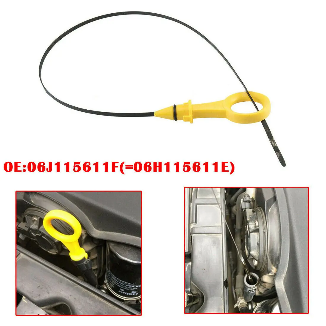 자동차 엔진 오일 딥스틱 블랙 오일 딥스틱 아우디 A4 콰트로 A5 콰트로 2.0T 2009-2017 OEM06H115611E 자동차 액세서리
