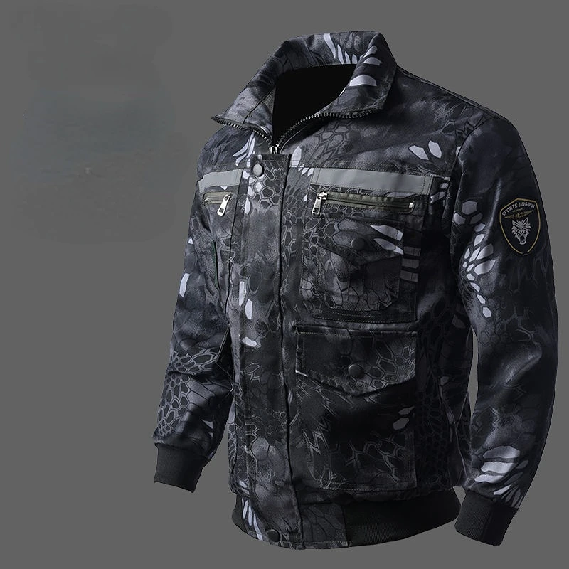 Spring Autumn Thickened Camouflage Suit Men Wear-resistant Dirt-resistant Labor Work Clothes Factory Workshop Tactics Tooling 5
