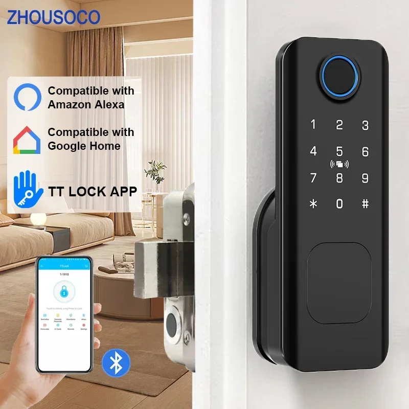 

Fingerprint Lock TTLock Bluetooth Wifi Biometric Digital Lock Password Card App Unlock Remote Control Electronic Smart Door Lock