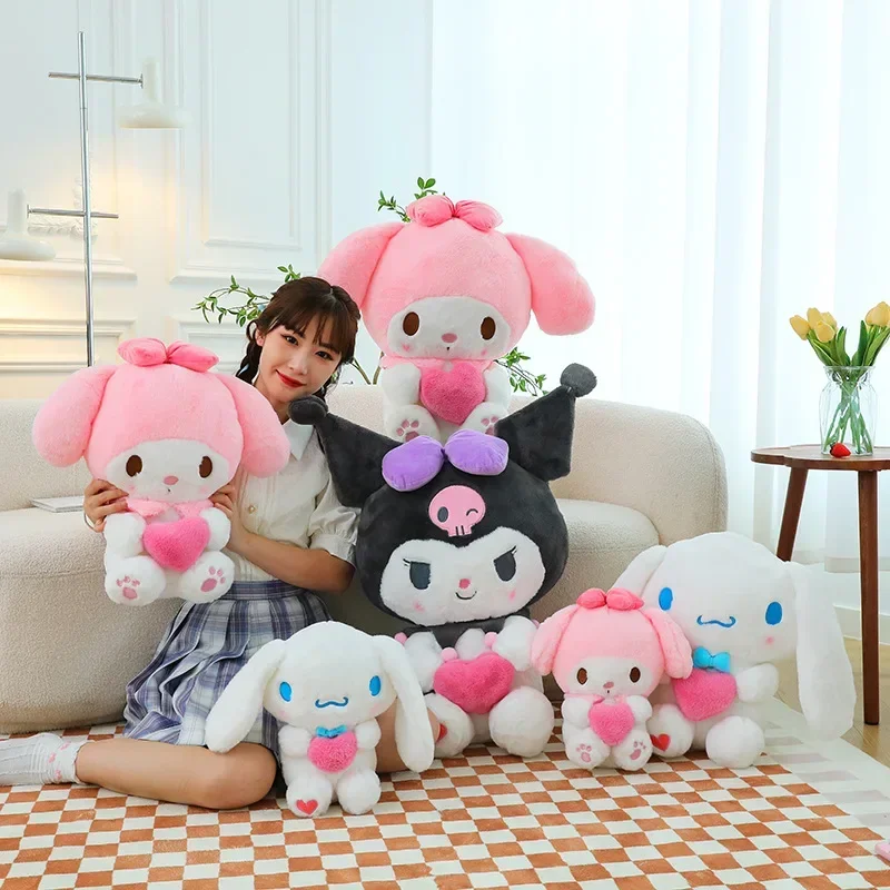 

Плюшевое животное Sanrio, мультяшный персонаж ко Дню Святого Валентина, Коричный курол, My Melody, плюшевые игрушки в подарок, плюшевые игрушки, 80 см