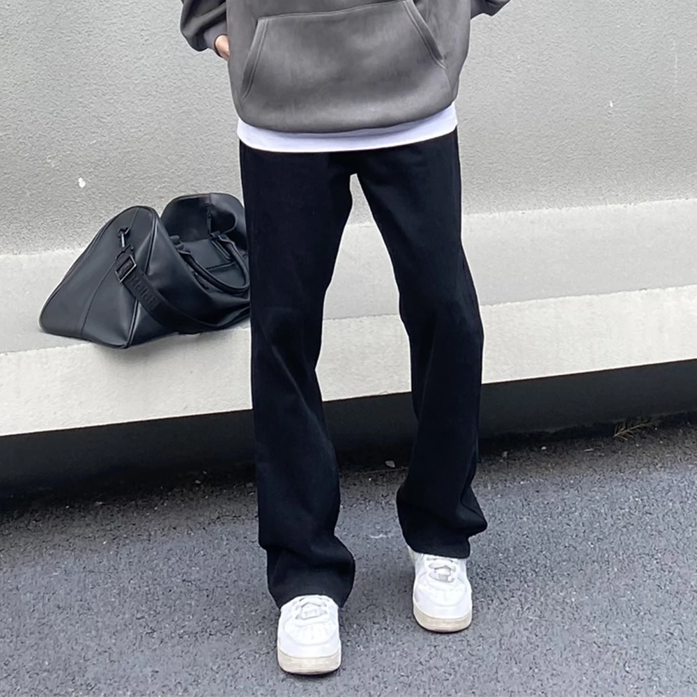 

Solid Color Black Jeans Men Simple Style Men's Denim Pants